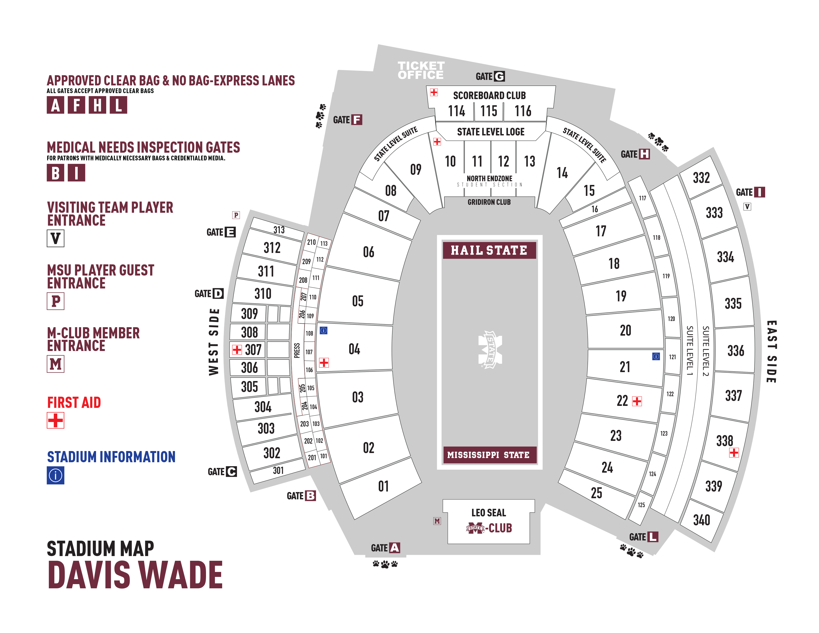 Davis Wade Stadium Seating Map | Elcho Table